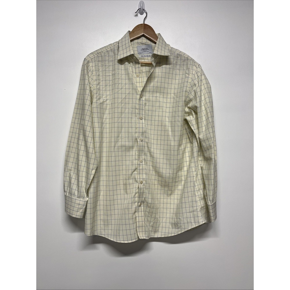 Charles Tyrwhitt Short Men's Size 16.5/33 Yellow/Blue Check